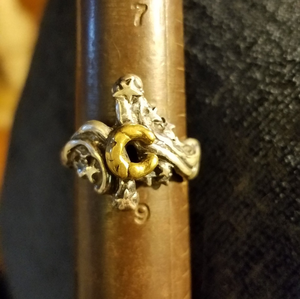Sterling Silver Stars with Bronze moon ring.